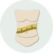 animation of a stomach with a measuring tape around it